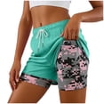 thumbnail image 6 of COMVALUE Womens Swim Trunks with Compression Liner Quick Dry 7 Inch Bathing Suit Beach Short with Zipper Pockets (Light Green, L), 6 of 9