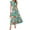 A-Floral Green Orange, variant on Women's Summer Floral Midi Dress Cap Sleeve V Neck Ruffle Long Flowy Boho Casual Beach Vacation Dresses