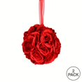 thumbnail image 2 of Vickerman Tissu Contemporain 6 Pouces Rose Ball en Rouge (Ensemble de 2), 2 of 3