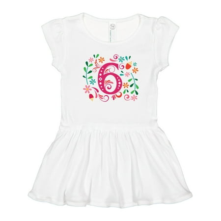 

Inktastic 6th Birthday Flowered 6 Year Old Girl Gift Toddler Girl Dress