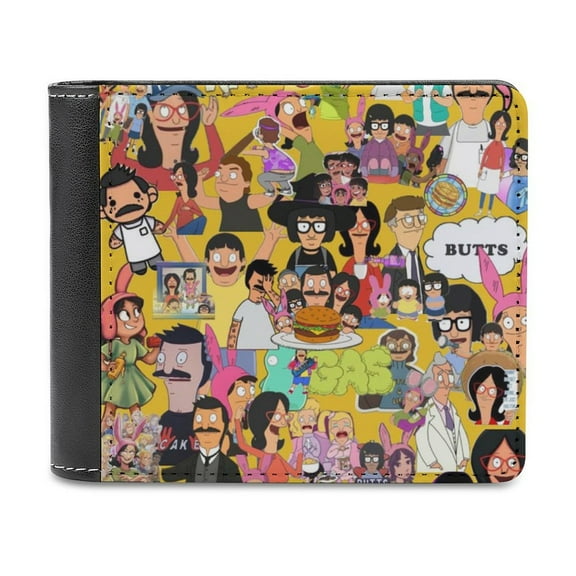 Bob's Burgers Leather Wallet for Men Women Two Fold Purse Slim Cash Card Holder Bag
