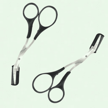 2Pcs Curved Eyebrow Trimmer - Beveled Eyelash Scissors for Men and Women