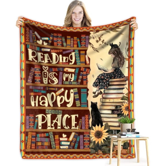 Book Lovers Gifts, Librarian Gifts Throw Blankets,Book Lover Gifts for Women, Gifts for Book Lovers, Book Blanket, Book Club Gifts, Gifts for Readers Book Lovers,Librarian Gifts Blankets 40x50inch
