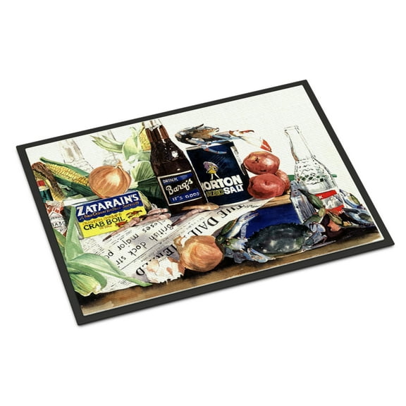 Carolines Treasures 1002JMAT Barqs, Crabs, and spices Door Mat, Indoor Rug or Outdoor Welcome Mat 24x36 Doormat, 24H X