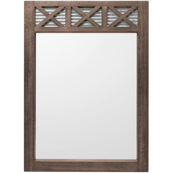 Autumn Alley Farmhouse Bathroom Mirror - Rustic Mirror - Vanity, Bathroom & Bedroom Mirror Wall - Small Size: 20" x 28", Brown