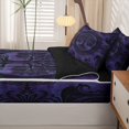 thumbnail image 5 of Homewish Retro Tree Of Life Zipper Twin Comforter Sets with Fitted Sheet and 2 Pillowcases,Bohemian Damask Zipper Bedding Set,Black Purple,Black Reversible,4pcs, 5 of 8