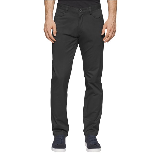 Pantalones de satén ajustados Calvin Klein gris 36 W x 30 L