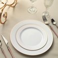 thumbnail image 4 of BalsaCircle 10 Pieces Disposable Plastic Round Plates 8" White Rose Gold Trim, 4 of 6