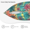 thumbnail image 5 of Xecao Hawaii Palms Print Soft Velvet Decorative Throw Pillow Covers, Square Cushion Cases for Bed, Sofa, Living Room, Car, and Indoor Outdoor Use-20"x20", 5 of 8