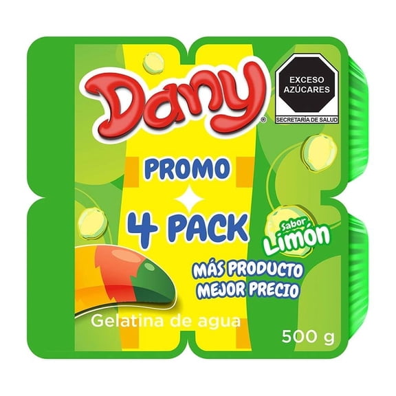 Gelatina de agua Dany sabor limón 4 pack 125 g c/u