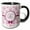 Black/White, variant on 3drose, Elegant Pink and Silver Heart Damask Monogram Letter E, 11oz Two-tone Yellow Mug