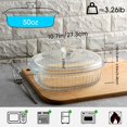 thumbnail image 2 of DEBGFS Elegant Glass Casseroles with Lids Set  Ribbed Oval Roaster  Transparent Covered Cookware  Versatile Deep Glass Food Containers  50oz & 85oz  for Baking  Cooking  Oven & Microwav,85oz, 2 of 6