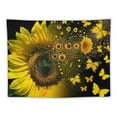 thumbnail image 5 of Shiartex  Butterfly Sunflower Tapestry Yellow Floral Botanical Plant Blooming Flower Background Rustic Farmhouse Tapestry Wall Hanging for Bedroom Living Room Dorm Wall Art Home Decor 50x40inch, 5 of 6