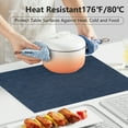 thumbnail image 6 of VCVCOO Navy Blue Placemats Set of 4 - Easy Clean Washable PVC Vinyl Placemats - Wipeable Heat Resistant Woven Table Mats for Dining Table - 12x18 inch, 6 of 10