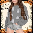 thumbnail image 2 of VOUZZA Boys Halloween Hoodie Ghost Graphic Long Sleeve Loose Pullover Top with Pocket, 2 of 4