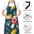 thumbnail image 4 of Kdxio Cartoon Leaf Mushroom Red Apron with Pockets Adjustable Kitchen Aprons for Men Women Waterproof Aprons for Cooking,Drawing,Crafting, Baking Household Cleaning, 4 of 8