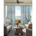 thumbnail image 4 of Blackout Curtains for Bedroom, Blue Coastal Room Darkening Window Drapes for Living Room, Beach Nautical Anchor Starfish Botanical Thermal Insulated Grommet Curtains, 52x72 inch, 2 Panels, 4 of 9