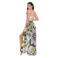 thumbnail image 3 of FORMRS Womens Long Sarong Beach Wrap Semi-Sheer Bikini Skirt Bathing Swimsuit Cover Up, Beige Flower Pattern, 3 of 7