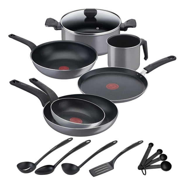 Batería de Cocina T-Fal 15 Pzas Gris