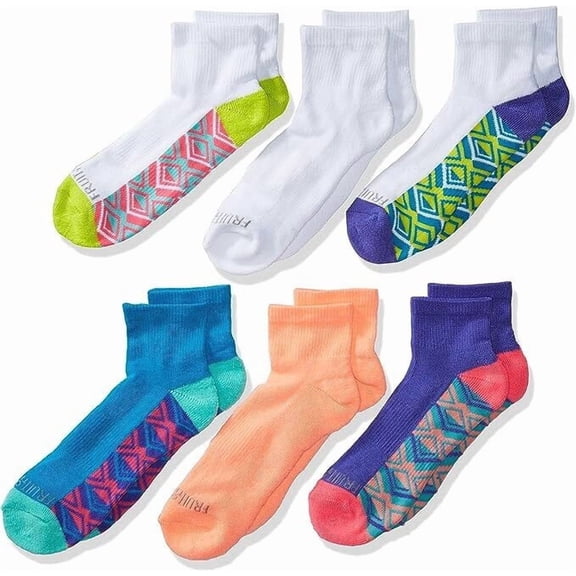 Fruit of the Loom Girl's 6-Pack Ankle Everyday Active Socks Size: 10.5 - 4
