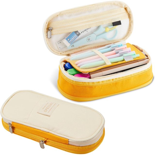 Sonuimy - Estuche para lápices de gran capacidad con cremallera, portátil, bonito y de gran capacidad, ideal para oficina, viajes, papelería, maquillaje, organizador de escritorio para estudiantes,
