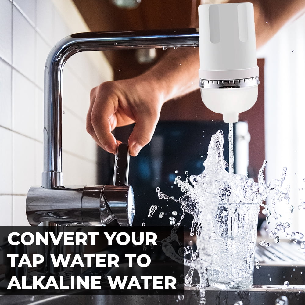 ITPCINC Alkaline Faucet Water Filter for Sink, Dual Action Water Filter Faucet, Sink Water Filter, Tap Water Filter, Faucet Filter for Kitchen Sink, Water Purifier for Faucet