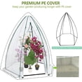 thumbnail image 6 of Lumiparty Outdoor Portable Greenhouse 54"x54"x71", PE Cover with Zipper Door & Mesh Window for Plants, Transparent, 6 of 9