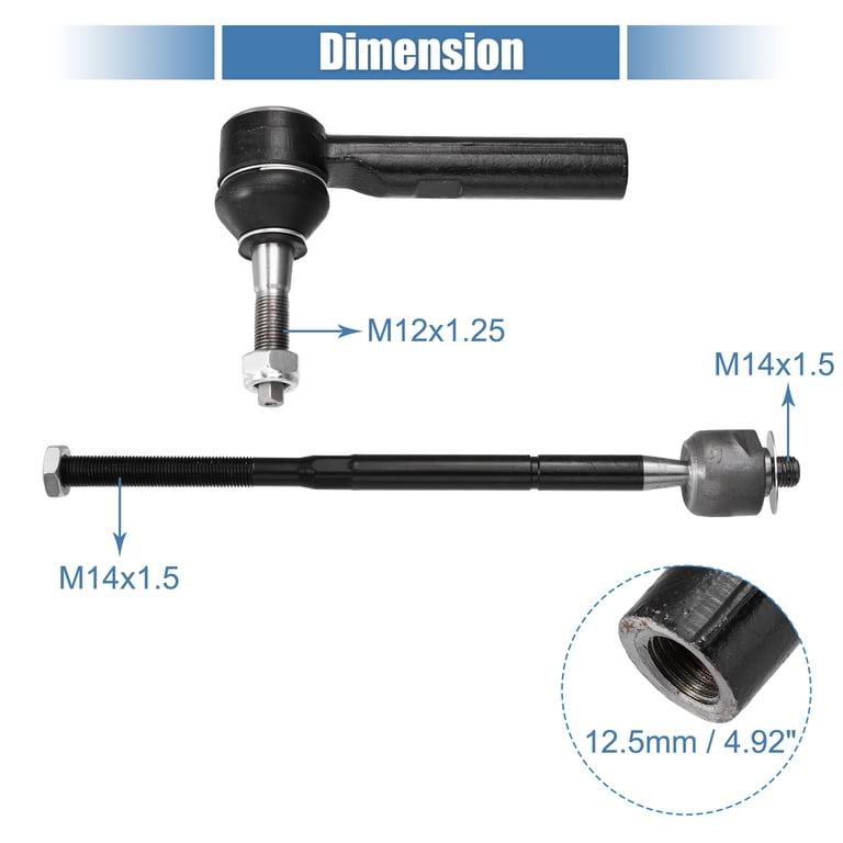 4pcs Front Inner Outer Tie Rod Links Suspension Steering Tie Rod