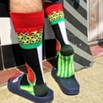 thumbnail image 4 of Skater Alien on a Half Pike Watermelon Socks (Adult Large - Men's Shoe Sizes 8-12), 4 of 7