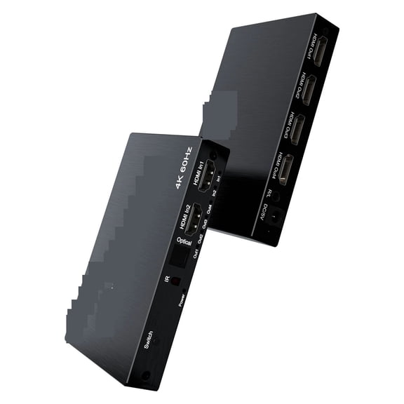 4K 60hz HMI Switch Splitter 2x2 2x4 HMI Switcher 3.5mm Aud 3D Video Converter For PS4 DVD TV Box PC To 2 4 Monitor Projector ,Easy to Use