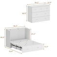 thumbnail image 6 of KULAGAGA Full Size Murphy Bed Cabinet, Space-saving Murphy Bed Chest With Drawer & Charging Station, Folding Design For Guest room,Home Office, White, 76.4”L x 56.3”W x 40.9”H., 6 of 8