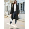 thumbnail image 6 of Women'S Hooded Long Puffer Coat Winter Warm Full Zip Quilted Jacket with Pockets Black S, 6 of 9