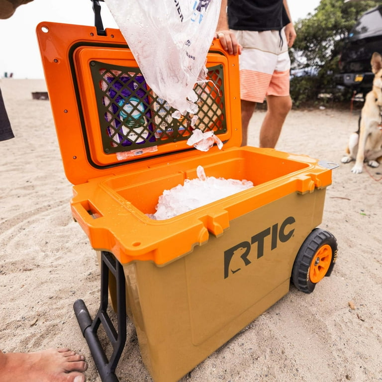 RTIC Large 52 QT Ultra-Light Wheeled Cooler, Sage/Beach, Fits 78