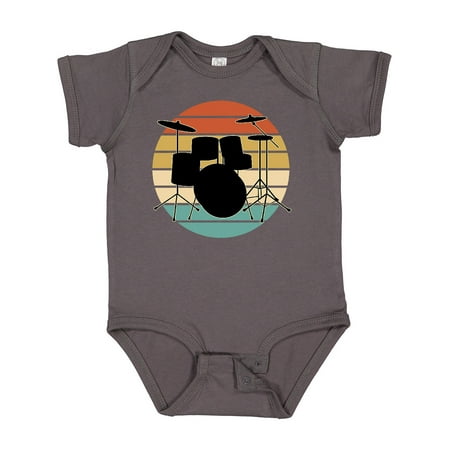 

Inktastic Drum Set Retro Drummer Sunset Gift Baby Boy or Baby Girl Bodysuit