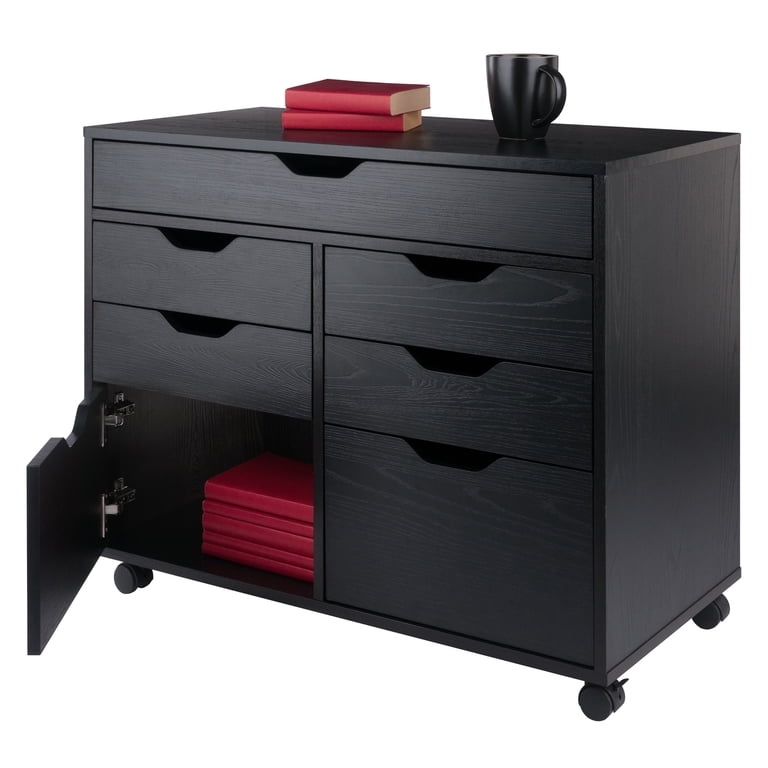 Winsome Halifax 5-Drawer Multi-Storage Mobile Cabinet 20748, Black
