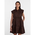 thumbnail image 2 of Time and Tru Women's and Women's Plus Tiered Cotton Mini Dress with Flutter Sleeves, Sizes XS-4X, 2 of 5