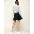 thumbnail image 5 of Made by Johnny Women's Casual Mini Flared Plain Pleated Skater Skirt with Shorts M BLACK, 5 of 6