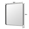 thumbnail image 2 of Noir 36" x 36" Vanity Mirror &ndash; Modern, Elegant, Rectangular Wall Mirror with Tempered Glass, Shatterproof, Rust-Resistant, Matte Black Frame for Bathroom, Living Room & Hallway, 2 of 10