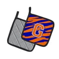 thumbnail image 2 of Caroline's Treasures CJ1023-GPTHD Letter G Initial Tiger Stripe - Blue Orange Pair of Pot Holders, 7.5HX7.5W,, 2 of 2