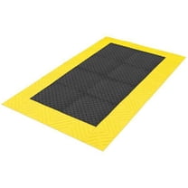 Antifatigue Mat, 36" L x 3 ft. W, 1" Thickness, PVC, Diamond, Black/Yellow