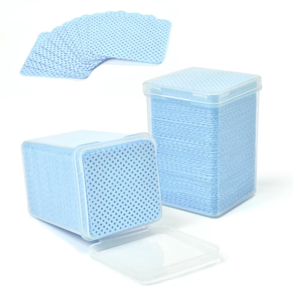 siyuwuro Lingettes pour Ongles Sans Peluches 350 Pcs Lingettes de Nettoyage pour Vernis à Ongles Jetables Non Tissées Super Absorbantes pour Extensions de Cils, Salon de Manucure et Usage Domestique, Bleu