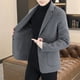thumbnail image 1 of Ceisia Men's Slim Notched-Lapel Faux-Wool Casual Polyester Blazer Gift, 1 of 6
