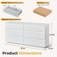 thumbnail image 5 of Ktaxon Fluted 6 Drawer Double Dresser Wood Dresser Storage Cabinet Drawer Organizer Chest of Drawers for Bedroom, White, 5 of 11