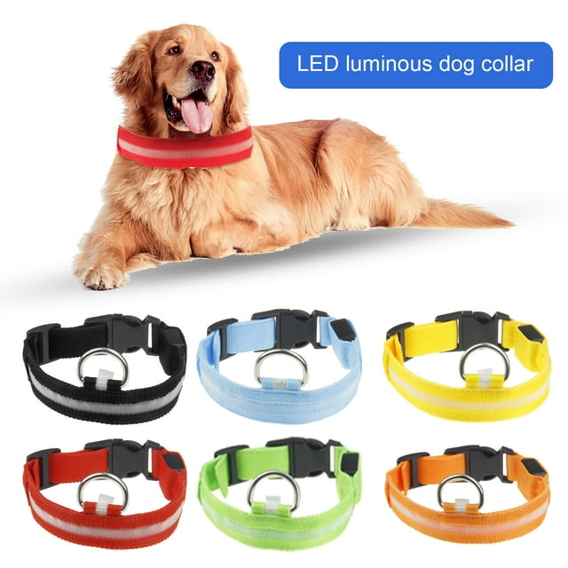 Flmtop Luminous Pet Collar Tear Resistant Bite Resistant Accessory LED Flash Dog Collar for Pet