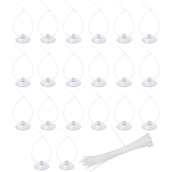 20pcs Suction Cups with 40pcs Zip Ties for Aquarium Fish Tank Decoration Moss Shrimp Nest