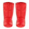 thumbnail image 3 of Zapatillas de plumón impermeables, botas acogedoras con bolsa de almacenamiento, ntideslizante para tienda de campaña rojo L Zulema Zapatillas de plumas, 3 of 8