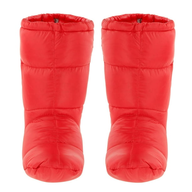 Zapatillas de plumón de invierno perfecl Calzado ligero Suave a prueba Cálido para casa Interior rojo XL
