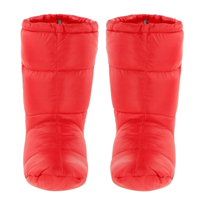 Zapatillas de plumón impermeables, cómodo para los pies para la tienda, Calcetines para botas, con bolsa de almacenamiento, Zapatos antidesli rojo L Macarena Zapatillas de plumas