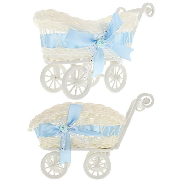 ColoMX 2pcs Candy Sundries Canasta de almacenamiento Cesta de cesta de cesta de bocadillo tejido Forma de regalos de regalos