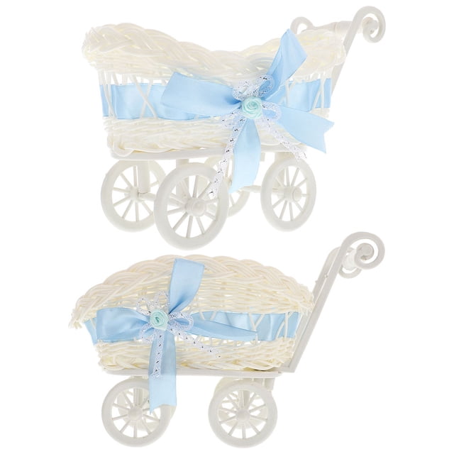 WORGEOUS 2 piezas de diseño de carro de almacenamiento de la cesta de almacenamiento de dulces para la fiesta de bodas de baby shower